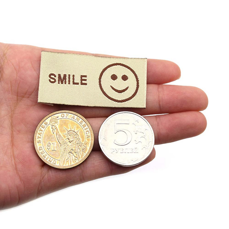 50 kom Osmijeh Ručno izrađene naljepnice za odjeću Šarene pamučne oznake za odjeću Ručno izrađena tkana oznaka za šešire Pleteni pribor za šivanje