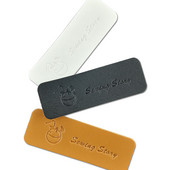 36 gab. Diy, rokām darinātas ādas etiķetes apģērbam Zīmols Pu reljefs logotipa etiķetes Roku darbs ādas dāvanu etiķete bērniem Vārds