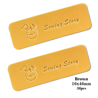 36 gab. Diy, rokām darinātas ādas etiķetes apģērbam Zīmols Pu reljefs logotipa etiķetes Roku darbs ādas dāvanu etiķete bērniem Vārds