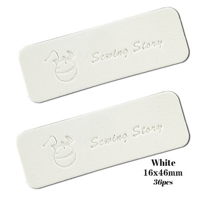 36 gab. Diy, rokām darinātas ādas etiķetes apģērbam Zīmols Pu reljefs logotipa etiķetes Roku darbs ādas dāvanu etiķete bērniem Vārds