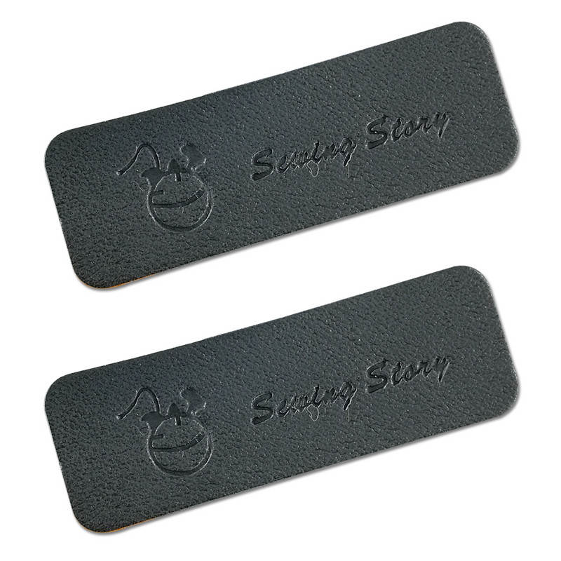 36 gab. Diy, rokām darinātas ādas etiķetes apģērbam Zīmols Pu reljefs logotipa etiķetes Roku darbs ādas dāvanu etiķete bērniem Vārds