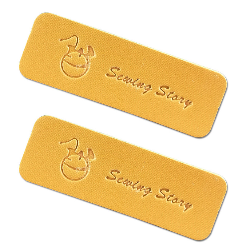 36 gab. Diy, rokām darinātas ādas etiķetes apģērbam Zīmols Pu reljefs logotipa etiķetes Roku darbs ādas dāvanu etiķete bērniem Vārds