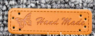 10PCS Engleske ručno izrađene naljepnice za odjeću Oznake od PU kože Ručno izrađene naljepnice DIY jeans torbe Cipele Dodaci za šivanje