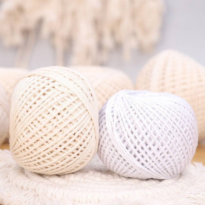 50g 1mm pamučno uže Makrame uže upleteno uže za ručno rađeno prirodno bijelo bež uže DIY kućni dekor Užeti za vjenčane dodatke