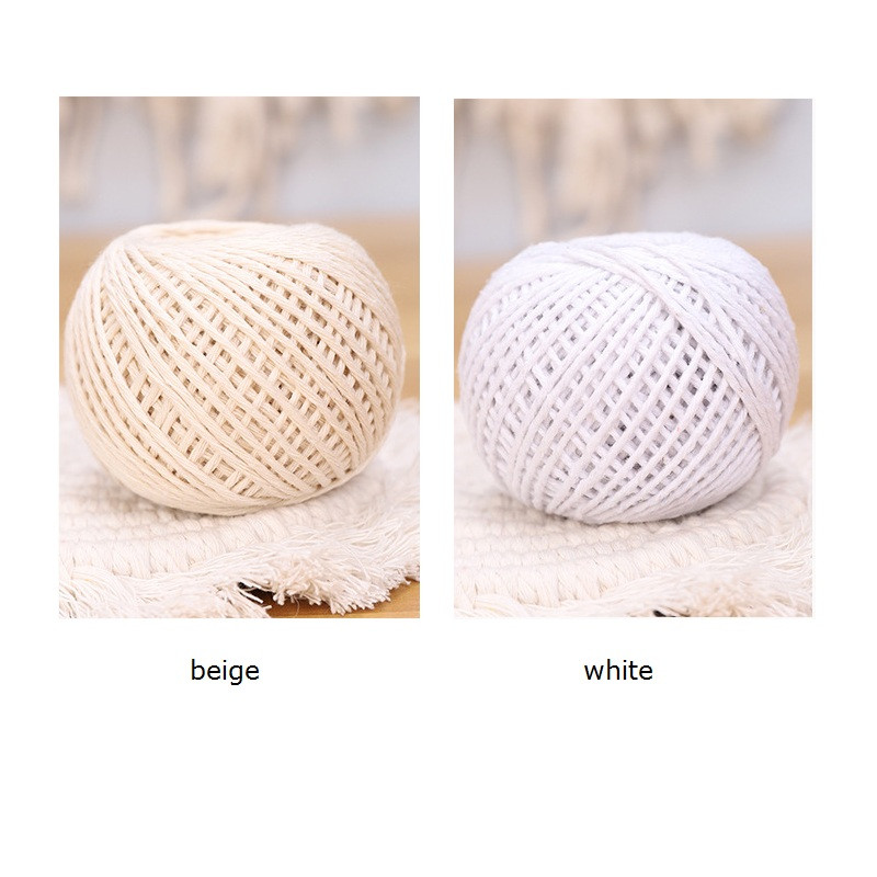 50g 1mm pamučno uže Makrame uže upleteno uže za ručno rađeno prirodno bijelo bež uže DIY kućni dekor Užeti za vjenčane dodatke