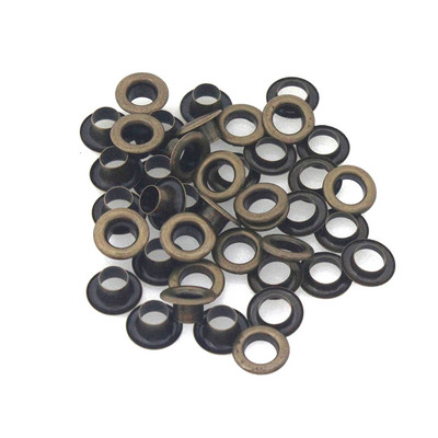 100 rinkinių 5 mm žalvarinė dvipusė ąselė su poveržle Oda amatininkų taisymo įvorė Apvalūs akių žiedai Batams Krepšys Drabužiai Diržo kepurė