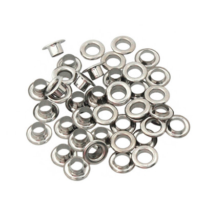 100 rinkinių 5 mm žalvarinė dvipusė ąselė su poveržle Oda amatininkų taisymo įvorė Apvalūs akių žiedai Batams Krepšys Drabužiai Diržo kepurė