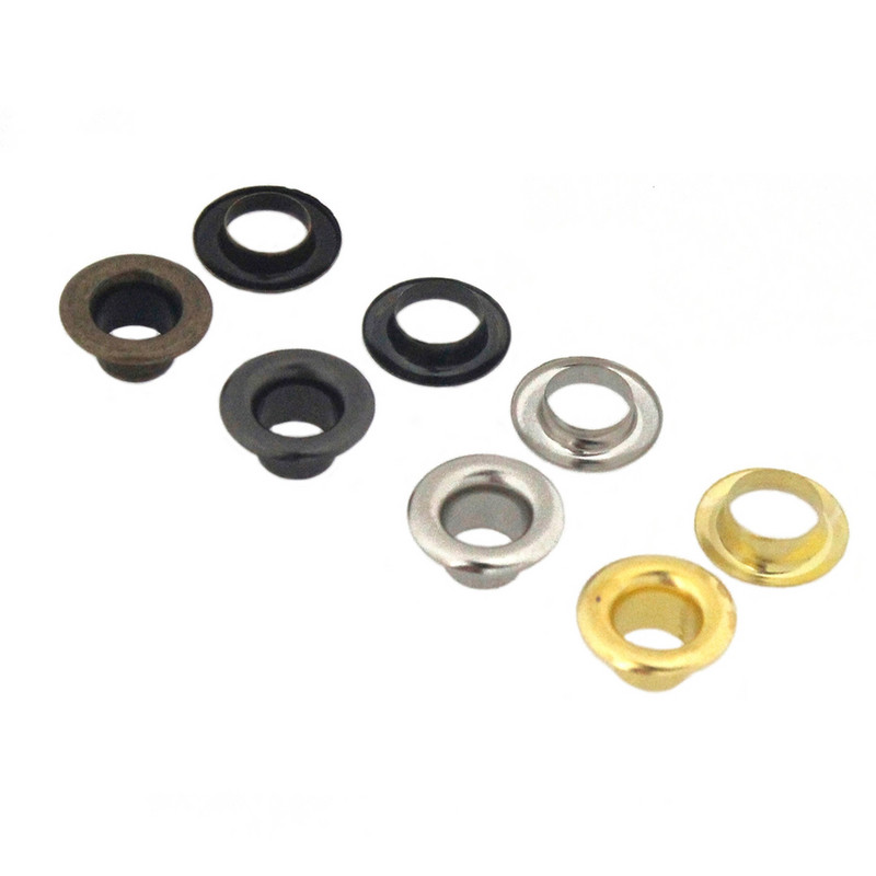 100 rinkinių 5 mm žalvarinė dvipusė ąselė su poveržle Oda amatininkų taisymo įvorė Apvalūs akių žiedai Batams Krepšys Drabužiai Diržo kepurė