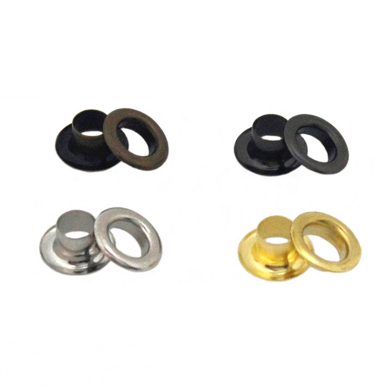 100 rinkinių 5 mm žalvarinė dvipusė ąselė su poveržle Oda amatininkų taisymo įvorė Apvalūs akių žiedai Batams Krepšys Drabužiai Diržo kepurė