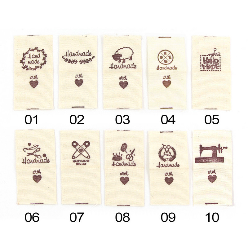 50kom Ručno izrađene etikete Etikete za odjeću Ručno izrađene oznake Pletenje Preklopne oznake DIY Kapa/poklon/torba Dekoracija Dodaci za šivanje 20x38MM