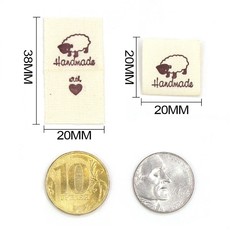 50kom Ručno izrađene etikete Etikete za odjeću Ručno izrađene oznake Pletenje Preklopne oznake DIY Kapa/poklon/torba Dekoracija Dodaci za šivanje 20x38MM