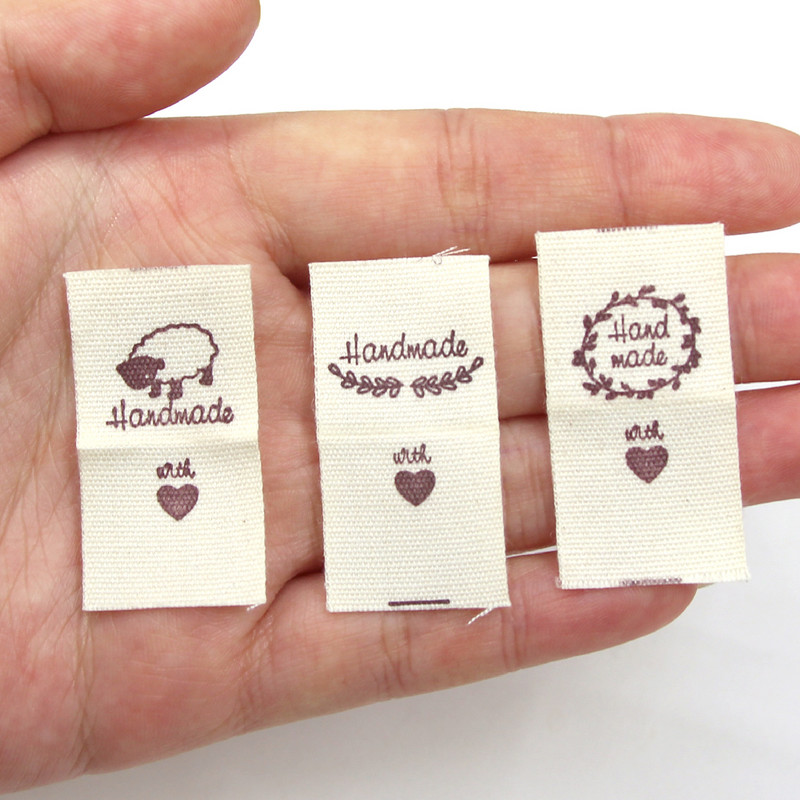 50kom Ručno izrađene etikete Etikete za odjeću Ručno izrađene oznake Pletenje Preklopne oznake DIY Kapa/poklon/torba Dekoracija Dodaci za šivanje 20x38MM