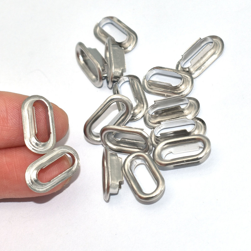 Ovalne srebrne velike ušice i ušice za rublje Zakovice za pranje Koža Popravak za DIY rukotvorine Ostaci odjeće Rezervacije zanatske projekte 50 kompleta