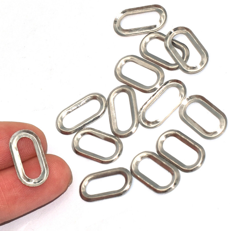 Ovalne srebrne velike ušice i ušice za rublje Zakovice za pranje Koža Popravak za DIY rukotvorine Ostaci odjeće Rezervacije zanatske projekte 50 kompleta