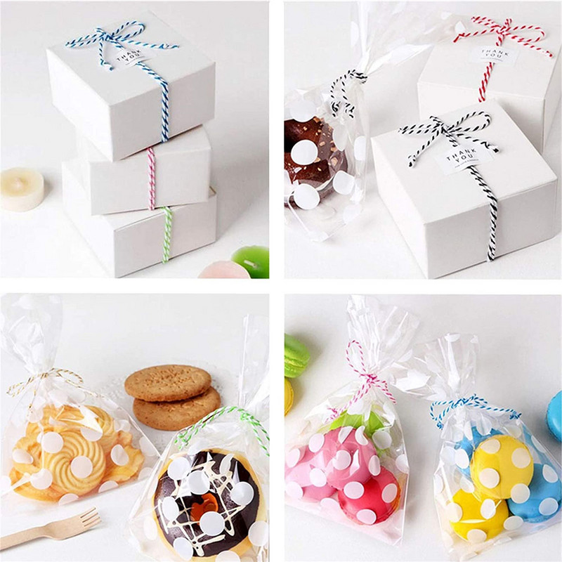 100M/Roll Cotton Bakers Zsineg Zsinór Kötél Kétszínű pamut kézműves zsineg lakástextil ajándékcsomagolás karácsonyi esküvői dekoráció