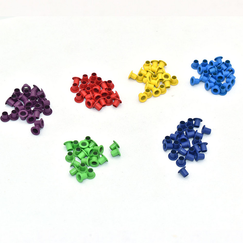 Sićušni ušice u više boja Ušice za šivanje - metalne ušice od 2,5 mm Okrugle ušice s unutarnjom rupom DIY zakovice Dodaci za izradu kože