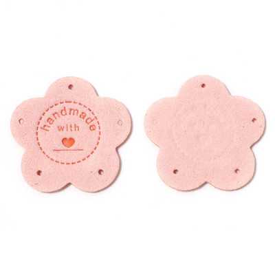 10PCS Sweet Flower PU kožne etikete Oznake Višebojna "Ručno izrađena" odjeća DIY Dodaci za šivanje Šešir Oznaka odjeće 3,5 cm x 3,5 cm