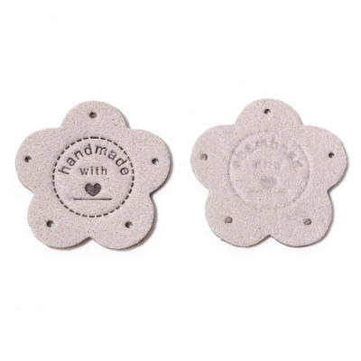 10PCS Sweet Flower PU kožne etikete Oznake Višebojna "Ručno izrađena" odjeća DIY Dodaci za šivanje Šešir Oznaka odjeće 3,5 cm x 3,5 cm