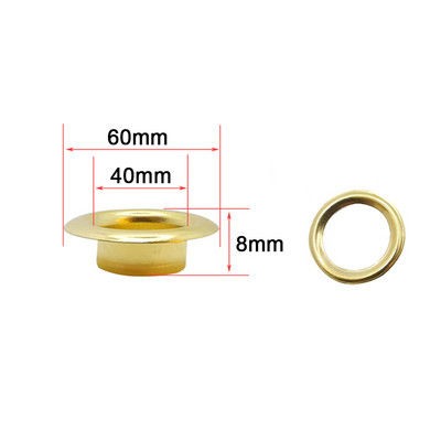 4 kompleta 20/25/30/40 mm mesinganih ušica s podloškom za pranje kože Umetka za popravak Okrugli prsten za oči za cipele, torba, odjeća, kožni remen, šešir