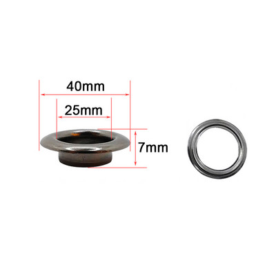 4 kompleta 20/25/30/40 mm mesinganih ušica s podloškom za pranje kože Umetka za popravak Okrugli prsten za oči za cipele, torba, odjeća, kožni remen, šešir