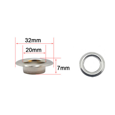 4 kompleta 20/25/30/40 mm mesinganih ušica s podloškom za pranje kože Umetka za popravak Okrugli prsten za oči za cipele, torba, odjeća, kožni remen, šešir