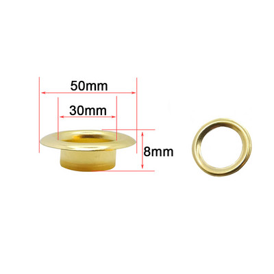 4 kompleta 20/25/30/40 mm mesinganih ušica s podloškom za pranje kože Umetka za popravak Okrugli prsten za oči za cipele, torba, odjeća, kožni remen, šešir