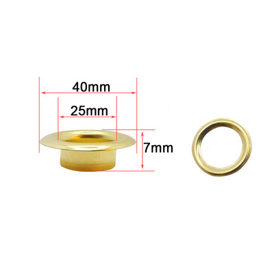 4 kompleta 20/25/30/40 mm mesinganih ušica s podloškom za pranje kože Umetka za popravak Okrugli prsten za oči za cipele, torba, odjeća, kožni remen, šešir