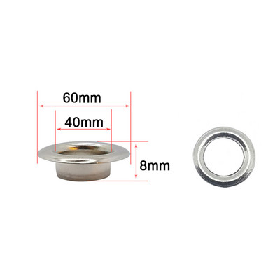 4 kompleta 20/25/30/40 mm mesinganih ušica s podloškom za pranje kože Umetka za popravak Okrugli prsten za oči za cipele, torba, odjeća, kožni remen, šešir