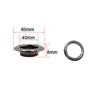 4 kompleta 20/25/30/40 mm mesinganih ušica s podloškom za pranje kože Umetka za popravak Okrugli prsten za oči za cipele, torba, odjeća, kožni remen, šešir