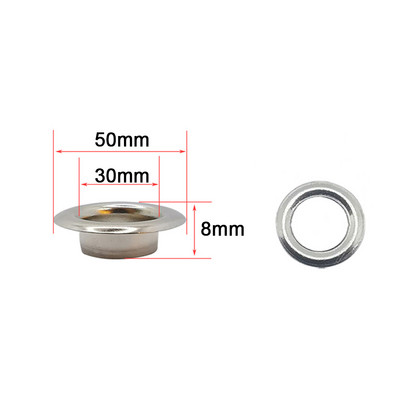 4 kompleta 20/25/30/40 mm mesinganih ušica s podloškom za pranje kože Umetka za popravak Okrugli prsten za oči za cipele, torba, odjeća, kožni remen, šešir