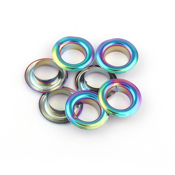 13 χιλιοστά Rainbow Metal Eyelets Στρόφιγγες με ροδέλες Ορειχάλκινες οπές για ρούχα από καμβά Ιμάντες Δερμάτινα παπούτσια Craft Αξεσουάρ τσαντάκι