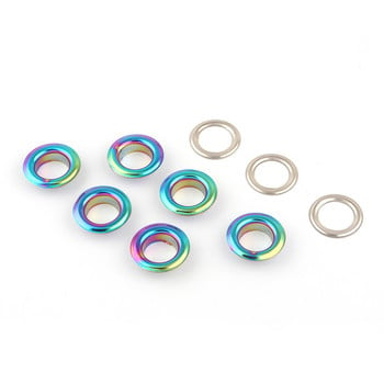 13 χιλιοστά Rainbow Metal Eyelets Στρόφιγγες με ροδέλες Ορειχάλκινες οπές για ρούχα από καμβά Ιμάντες Δερμάτινα παπούτσια Craft Αξεσουάρ τσαντάκι