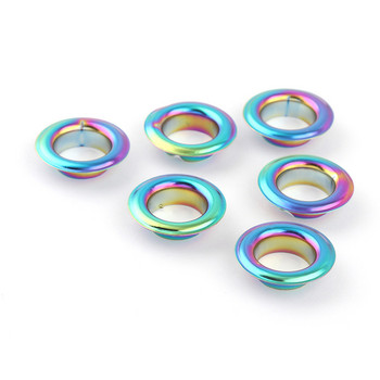 13 χιλιοστά Rainbow Metal Eyelets Στρόφιγγες με ροδέλες Ορειχάλκινες οπές για ρούχα από καμβά Ιμάντες Δερμάτινα παπούτσια Craft Αξεσουάρ τσαντάκι