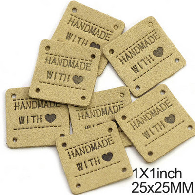 Kézzel készített, szerelemmel címkék címkék kézzel készített címkék ruhákhoz vegyes színű bőr címkék dekoráció ajándékok kalapok ruházati kiegészítők 20 db