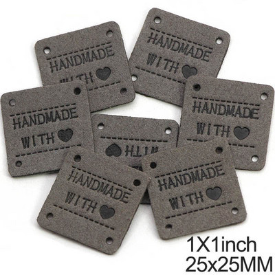 Kézzel készített, szerelemmel címkék címkék kézzel készített címkék ruhákhoz vegyes színű bőr címkék dekoráció ajándékok kalapok ruházati kiegészítők 20 db