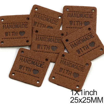 Kézzel készített, szerelemmel címkék címkék kézzel készített címkék ruhákhoz vegyes színű bőr címkék dekoráció ajándékok kalapok ruházati kiegészítők 20 db