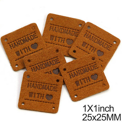Kézzel készített, szerelemmel címkék címkék kézzel készített címkék ruhákhoz vegyes színű bőr címkék dekoráció ajándékok kalapok ruházati kiegészítők 20 db