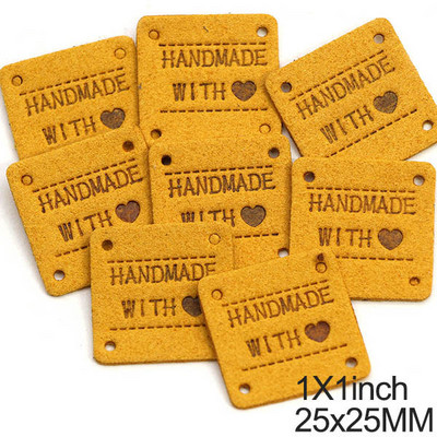 Kézzel készített, szerelemmel címkék címkék kézzel készített címkék ruhákhoz vegyes színű bőr címkék dekoráció ajándékok kalapok ruházati kiegészítők 20 db