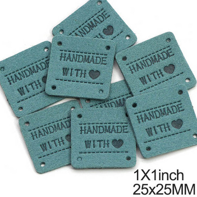 Kézzel készített, szerelemmel címkék címkék kézzel készített címkék ruhákhoz vegyes színű bőr címkék dekoráció ajándékok kalapok ruházati kiegészítők 20 db