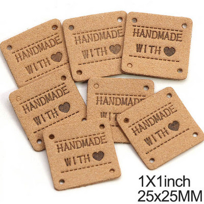 Kézzel készített, szerelemmel címkék címkék kézzel készített címkék ruhákhoz vegyes színű bőr címkék dekoráció ajándékok kalapok ruházati kiegészítők 20 db