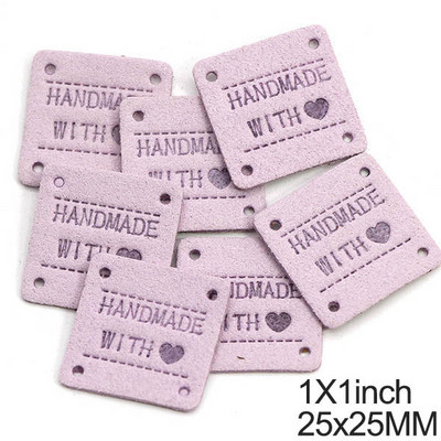 Kézzel készített, szerelemmel címkék címkék kézzel készített címkék ruhákhoz vegyes színű bőr címkék dekoráció ajándékok kalapok ruházati kiegészítők 20 db