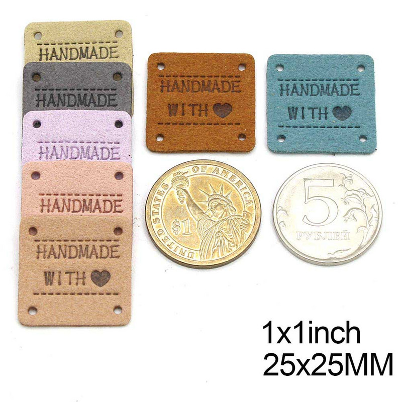 Kézzel készített, szerelemmel címkék címkék kézzel készített címkék ruhákhoz vegyes színű bőr címkék dekoráció ajándékok kalapok ruházati kiegészítők 20 db