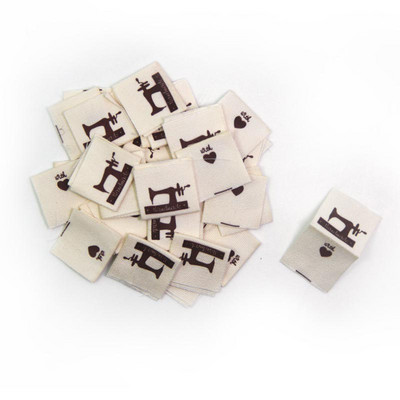 50kom platnenih naljepnica Ručno izrađene naljepnice na presavijanje Oznake s uzorkom ovčjeg srca Ručno izrađene naljepnice za pletene kape Otisnute pamučno tkane šivane oznake