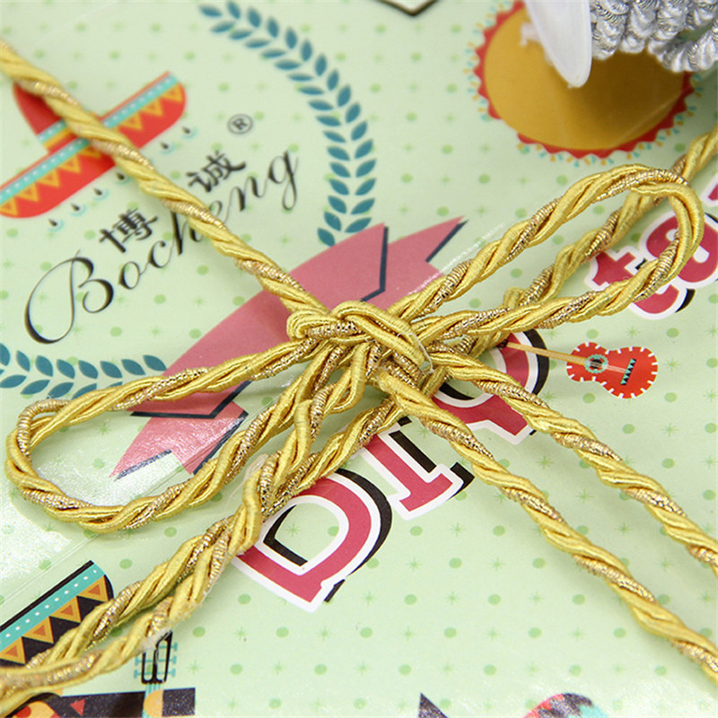 3M / Roll Gold Sidabro šilko dekoravimo laidas „Pasidaryk pats“ amatų reikmenys Drabužių dovanų etiketė Virvė Basteln Rankų darbo drabužių siuvimo medžiagos Touw