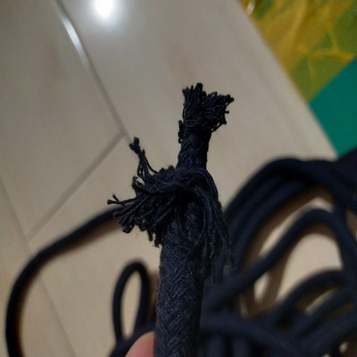 10mmX100cm vastag fekete natúr fehér pamut magból szőtt fonott kötélhám köteg tömör kerek zsinórok