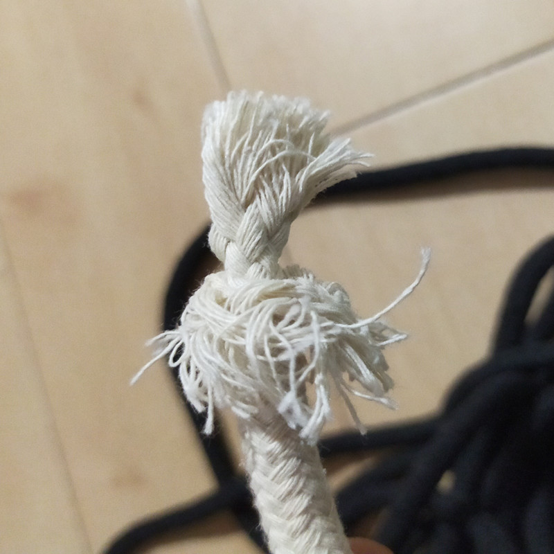 10mmX100cm vastag fekete natúr fehér pamut magból szőtt fonott kötélhám köteg tömör kerek zsinórok