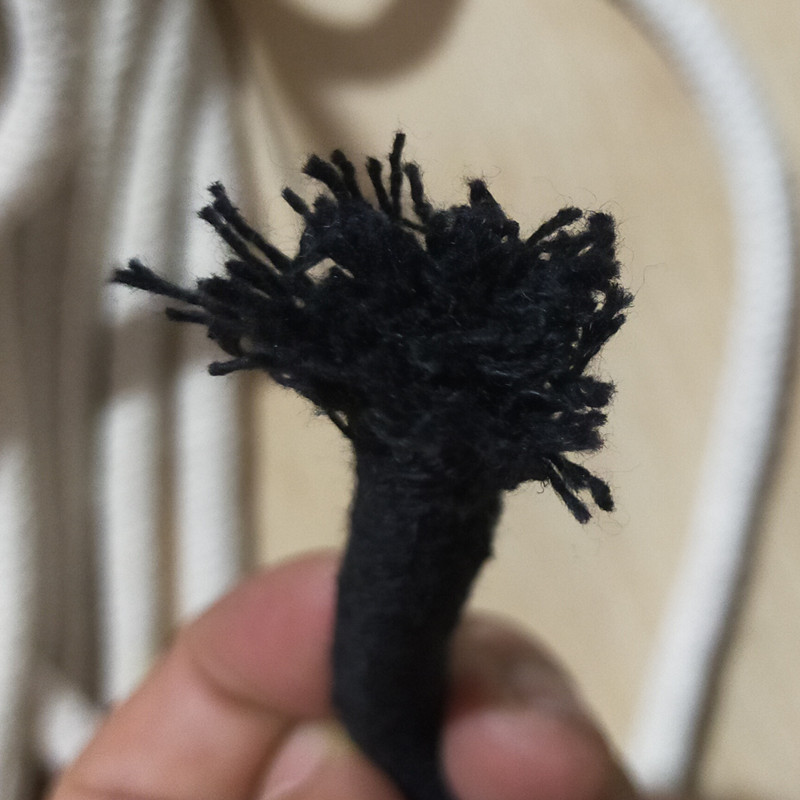 10mmX100cm vastag fekete natúr fehér pamut magból szőtt fonott kötélhám köteg tömör kerek zsinórok