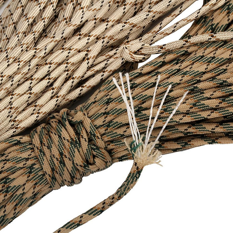 100 stopa u boji 5 mm 7 niti jezgri Paracord for Survival 550 Parachute Cord Uzica Kampiranje Penjanje Kampiranje Uže Planinarenje Odjeća