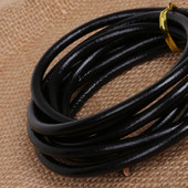 Vânzare fierbinte de înaltă calitate, în formă rotundă, din piele naturală, sfoară de ascuns, sfoară neagră pentru accesorii de cusut manual