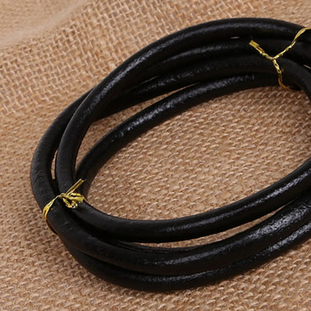 Горещи продавани висококачествени кръгли естествени кожени кори от въже, черен шнур за ръчно изработени шевни аксесоари